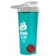 a translucent teal tumbler & white lid & red mixing ball endurance shaker tumbler with drink - thru lid and mixing ball