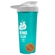 a translucent teal tumbler & white lid & orange mixing ball endurance shaker tumbler with drink - thru lid and mixing ball