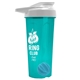 a translucent teal tumbler & white lid & cyan mixing ball endurance shaker tumbler with drink - thru lid and mixing ball