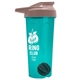 a translucent teal tumbler & mocha mousse lid & black mixing ball endurance shaker tumbler with drink - thru lid and mixing ball