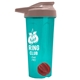 a translucent teal tumbler & mocha mousse lid & red mixing ball endurance shaker tumbler with drink - thru lid and mixing ball