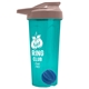 a translucent teal tumbler & mocha mousse lid & royal blue mixing ball endurance shaker tumbler with drink - thru lid and mixing ball
