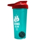 a translucent teal tumbler & red lid & black mixing ball endurance shaker tumbler with drink - thru lid and mixing ball