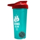a translucent teal tumbler & red lid & gray mixing ball endurance shaker tumbler with drink - thru lid and mixing ball