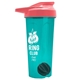 a translucent teal tumbler & salmon lid & black mixing ball endurance shaker tumbler with drink - thru lid and mixing ball