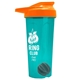 a translucent teal tumbler & orange lid & gray mixing ball endurance shaker tumbler with drink - thru lid and mixing ball