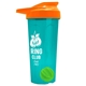 a translucent teal tumbler & orange lid & lime green mixing ball endurance shaker tumbler with drink - thru lid and mixing ball