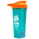 a translucent teal tumbler & orange lid & cyan mixing ball endurance shaker tumbler with drink - thru lid and mixing ball