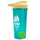 a translucent teal tumbler & pastel yellow lid & lime green mixing ball endurance shaker tumbler with drink - thru lid and mixing ball