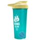 a translucent teal tumbler & pastel yellow lid & cyan mixing ball endurance shaker tumbler with drink - thru lid and mixing ball