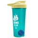 a translucent teal tumbler & pastel yellow lid & royal blue mixing ball endurance shaker tumbler with drink - thru lid and mixing ball