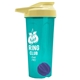 a translucent teal tumbler & pastel yellow lid & violet mixing ball endurance shaker tumbler with drink - thru lid and mixing ball