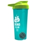 a translucent teal tumbler & lime green lid & gray mixing ball endurance shaker tumbler with drink - thru lid and mixing ball