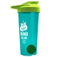 a translucent teal tumbler & lime green lid & green mixing ball endurance shaker tumbler with drink - thru lid and mixing ball