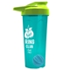 a translucent teal tumbler & lime green lid & cyan mixing ball endurance shaker tumbler with drink - thru lid and mixing ball