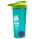 a translucent teal tumbler & lime green lid & violet mixing ball endurance shaker tumbler with drink - thru lid and mixing ball