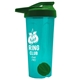 a translucent teal tumbler & green lid & green mixing ball endurance shaker tumbler with drink - thru lid and mixing ball