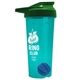 a translucent teal tumbler & green lid & royal blue mixing ball endurance shaker tumbler with drink - thru lid and mixing ball