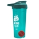 a translucent teal tumbler & teal lid & red mixing ball endurance shaker tumbler with drink - thru lid and mixing ball