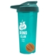 a translucent teal tumbler & teal lid & orange mixing ball endurance shaker tumbler with drink - thru lid and mixing ball
