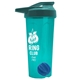 a translucent teal tumbler & teal lid & royal blue mixing ball endurance shaker tumbler with drink - thru lid and mixing ball