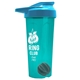 a translucent teal tumbler & cyan lid & gray mixing ball endurance shaker tumbler with drink - thru lid and mixing ball