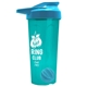 a translucent teal tumbler & cyan lid & cyan mixing ball endurance shaker tumbler with drink - thru lid and mixing ball