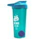a translucent teal tumbler & cyan lid & violet mixing ball endurance shaker tumbler with drink - thru lid and mixing ball