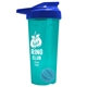 a translucent teal tumbler & royal blue lid & cyan mixing ball endurance shaker tumbler with drink - thru lid and mixing ball