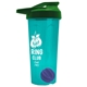 a translucent teal tumbler & royal blue lid & violet mixing ball endurance shaker tumbler with drink - thru lid and mixing ball
