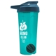 a translucent teal tumbler & steel blue lid & black mixing ball endurance shaker tumbler with drink - thru lid and mixing ball