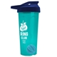 a translucent teal tumbler & navy blue lid & cyan mixing ball endurance shaker tumbler with drink - thru lid and mixing ball