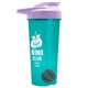 a translucent teal tumbler & lilac lid & gray mixing ball endurance shaker tumbler with drink - thru lid and mixing ball