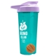 a translucent teal tumbler & lilac lid & orange mixing ball endurance shaker tumbler with drink - thru lid and mixing ball