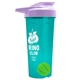 a translucent teal tumbler & lilac lid & lime green mixing ball endurance shaker tumbler with drink - thru lid and mixing ball