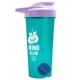 a translucent teal tumbler & lilac lid & royal blue mixing ball endurance shaker tumbler with drink - thru lid and mixing ball