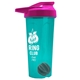 a translucent teal tumbler & pink lid & gray mixing ball endurance shaker tumbler with drink - thru lid and mixing ball
