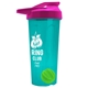 a translucent teal tumbler & pink lid & lime green mixing ball endurance shaker tumbler with drink - thru lid and mixing ball