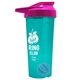 a translucent teal tumbler & pink lid & cyan mixing ball endurance shaker tumbler with drink - thru lid and mixing ball