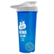 a translucent blue tumbler & white lid & cyan mixing ball endurance shaker tumbler with drink - thru lid and mixing ball