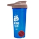 a translucent blue tumbler & mocha mousse lid & red mixing ball endurance shaker tumbler with drink - thru lid and mixing ball