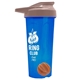 a translucent blue tumbler & mocha mousse lid & orange mixing ball endurance shaker tumbler with drink - thru lid and mixing ball