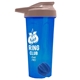 a translucent blue tumbler & mocha mousse lid & royal blue mixing ball endurance shaker tumbler with drink - thru lid and mixing ball
