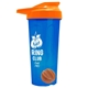 a translucent blue tumbler & orange lid & orange mixing ball endurance shaker tumbler with drink - thru lid and mixing ball