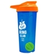 a translucent blue tumbler & orange lid & lime green mixing ball endurance shaker tumbler with drink - thru lid and mixing ball