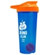 a translucent blue tumbler & orange lid & violet mixing ball endurance shaker tumbler with drink - thru lid and mixing ball