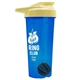 a translucent blue tumbler & pastel yellow lid & black mixing ball endurance shaker tumbler with drink - thru lid and mixing ball