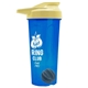 a translucent blue tumbler & pastel yellow lid & gray mixing ball endurance shaker tumbler with drink - thru lid and mixing ball