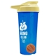 a translucent blue tumbler & pastel yellow lid & orange mixing ball endurance shaker tumbler with drink - thru lid and mixing ball