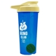 a translucent blue tumbler & pastel yellow lid & green mixing ball endurance shaker tumbler with drink - thru lid and mixing ball
